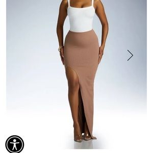 NEW! Naked wardrobe SNATCHED high maxi skirt. One tan, one white. Never worn